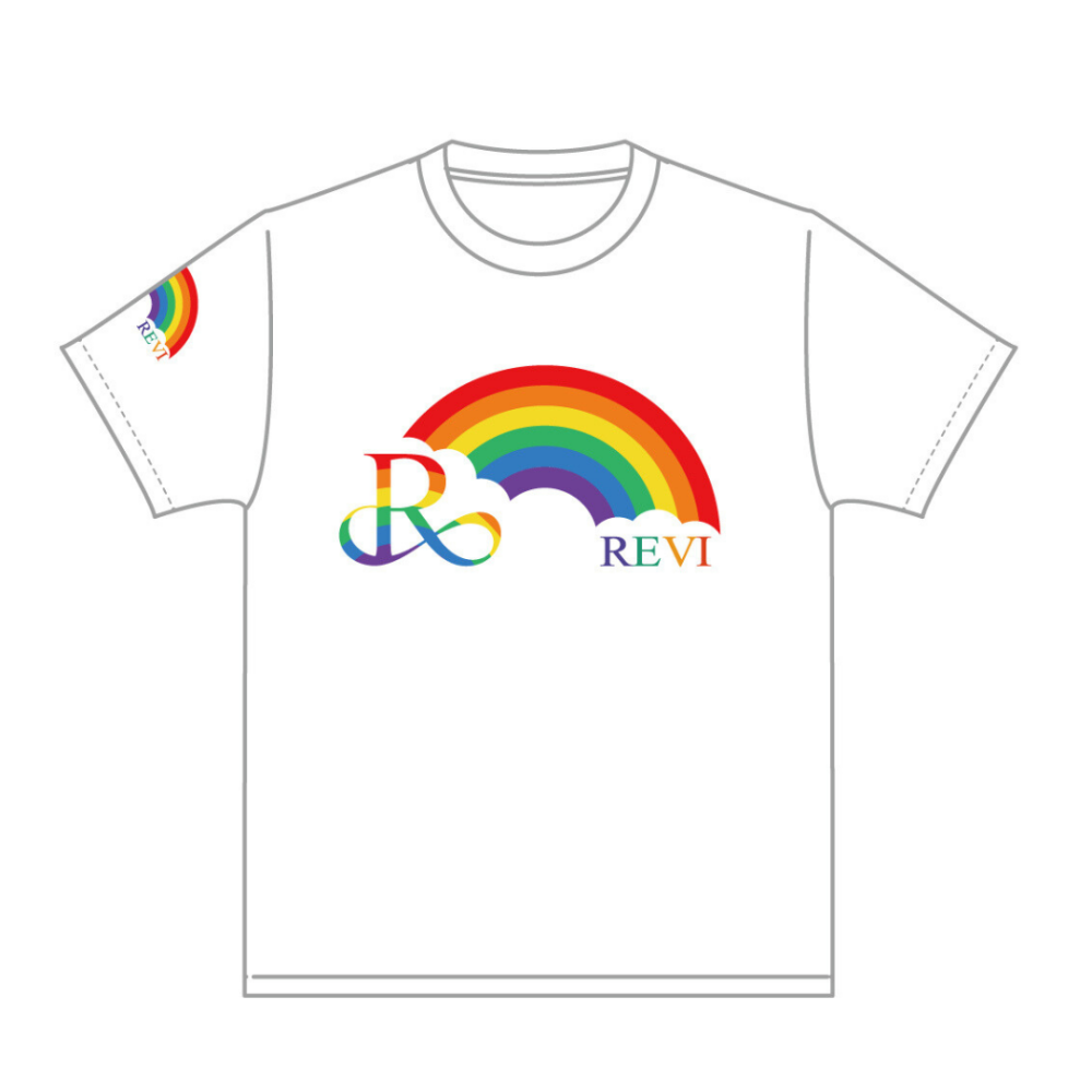 REVI Tシャツ　レインボーホワイト　XSサイズ